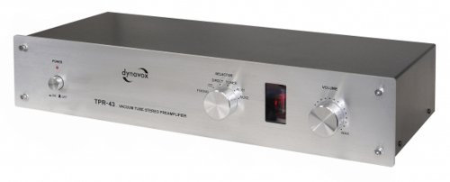 Dynavox TPR-43 Preamplificador, Preamplificador de válvulas con Entrada de Phono para Tocadiscos con Sistemas de cápsulas MM y MC, Plateado
