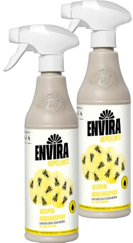 Envira Wespen Spray 2x 500ml - Wespenvertreiben - Spray mit Langzeitwirkung - Abwehrmittel für Wohnung, Dachboden, Garten - Effektive Wespen-Abwehr - Hochwirksam