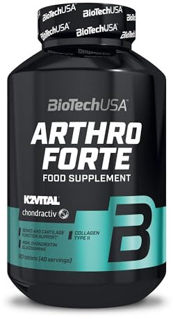 BioTechUSA Arthro Forte, Nahrungsergänzungsmitteltablette mit Pflanzenextrakten, MSM, Glukosamin, Chondroitin, MSM, hydrolysiertem Knorpelpulver und Vitamin C, 120 Tabletten