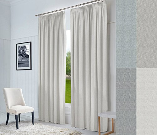 Sun World Hochqualitativer Verdunkelungsvorhang nach Maß „Natura“, Kräuselband, Schlaufen, Thermovorhang nach Maß, Vorhang nach Maß, Gardinen nach Maß, Beige (240cm)