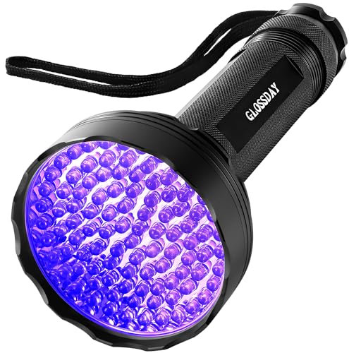GLOSSDAY UV Flashlight Black Light, 100 LED Black Light Flashlight for Dog/Cat Pet Detector, Scorpions Finder