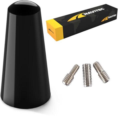 Navitec24 Kurzstab Tuning Autoantenne Universal Radio FM AM DAB Dachantenne Auto kurz schwarz
