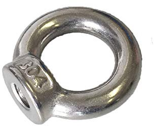 Sunload Tuerca anular similar a DIN 582 – Acero inoxidable AISI 304 V2A pulido 5 unidades (M10)