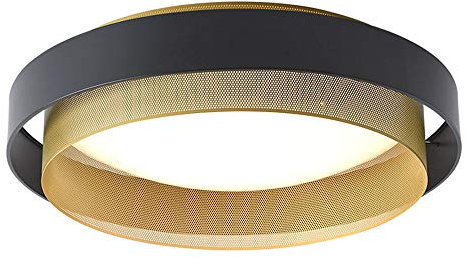 LED Wohnzimmerlampe 38W Deckenlampe Dimmbar mit Fernbedienung Modern Rund Schwarz Gold Metall Deckenleuchte Schlafzimmerlampe Innen Dekor Lampe Büro-Deckenleuchtung,φ62CM