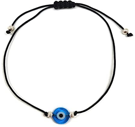 MYSTIC JEWELS Klassiskt lyckoöga armband med röd tråd att ge bort, Ajustable, Tråd