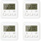 Timer digital, 4 Stück Mini Stoppuhr mit lauter Alarm, Countdown Countup bis 99.59 & LCD Display kurzzeitmesser für Küchen, Büros, Sport - Weiss