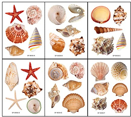 6 Sheets Bathtub Non Slip Stickers, Sea Shell Anti Skid Tub Stickers for Bathroom Shower Treads Adhesive Appliques Steps
