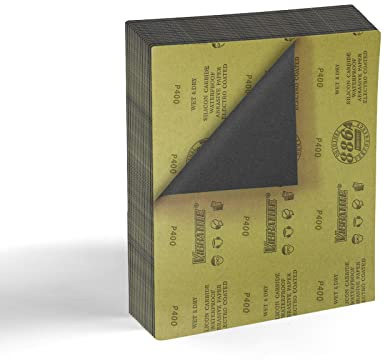 Sandpaper Sheets, 400 Grit Dry Wet Sand Paper, 9 x 11 Inch,Silicon Carbide, for Wood Furniture Finishing, Metal Sanding and Automotive Polishing,15 -Sheet