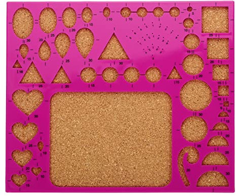 PATIKIL Papier Ligné Piquage Template Tableau 8x7 Pouce, Moule Crimpeur Outil pour Papier Ligné bandess Bricolage Art Artisanat, Rose foncé
