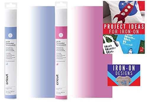 Cricut Color Changing Iron-On Vinyl Rolls Bundle - UV Activated Color Change Heat Transfer Vinyl Roll, Thermal HTV for DIY Shirts and Custom Apparel, Light Sensitive Customized Ironing Craft Projects