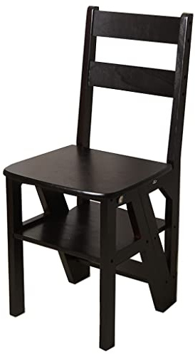 Chaise D'étude De Repos Escabeau Mobile Pour Bureau À Domicile Support De Rangement De Chambre À Coucher De Salon Chaise De Salle À Manger Escabeau Tabouret D'escalier ( Color : noir , S : 37*46*90cm