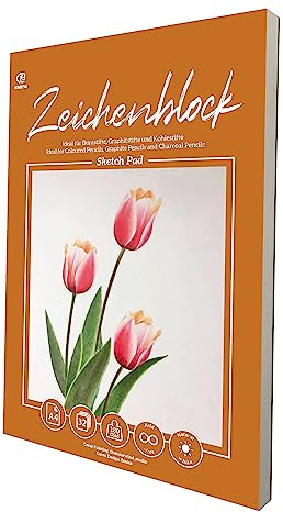 ESENG® Zeichnenblock A4, 32 Blätter / 64 Seiten pro Block - 180g/m² - weiß, Sketch Pad, Malblock, Skizzenpapier für Profis und Schüler für Zeichnungen und Skizzen