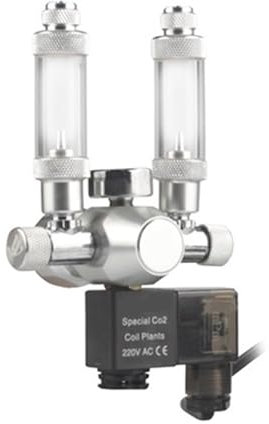 HEXEH Aquarium CO2 Regulator with Check Valve Bubble Counter magnetic Solenoid Valve Aquarium Carbon dioxide pressure reducing valve (Color : W0106 110V, Size : CGA)