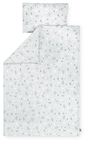 Julius Zöllner Biancheria da letto in jersey savana, grigio, misure 100 x 135 e 40 x 60 cm, per lettino per bambini, privo di sostanze nocive
