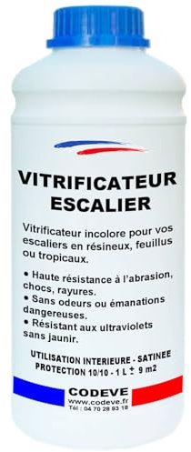Vitrificateur Escalier - Codeve Bois - 1 - Intérieur - Pour La Protection D'un Escalier En Chêne, Sapin, Hêtre Ou Frêne.