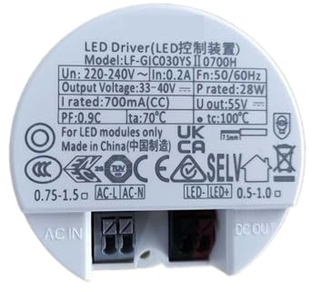 HEPBAK Driver di Potenza for faretto da Incasso a LED Rotondo trasformatore for faretto da 30 W 35W20w18W40W24 (Size : 14W/350mA/27-40V)