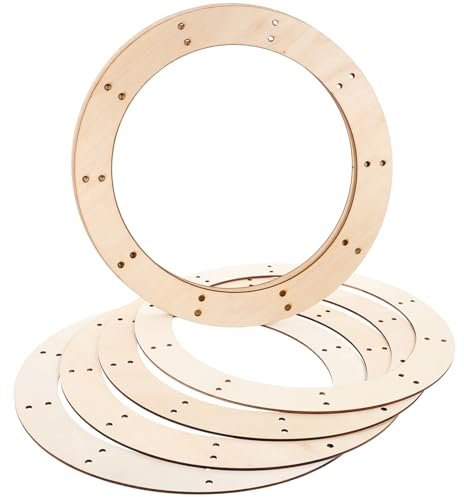 MAGICLULU Osterkranz 6 Stück Holzkranzrahmen Zum Basteln Holzkranz Runder Kranzring Kranzrahmen Makramee-Reifenringe Für DIY-Ferien Ostern Haustür