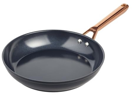 Ninja Extended Life 28cm Ceramic Frying Pan, Non-Stick (No PFAs, PFOAs, Lead or Cadmium), Induction Compatible, Stainless Steel Handle, Oven Safe to 285°C, Copper & Black, CW90028AMZUKCP