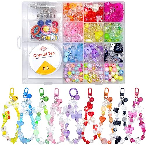 Ygorios 750 Stück Acrylperlen sortiert – niedliche, pastellfarbene Perlen für Armbänder, Blumen-, Stern-, Schmetterlings-Designs