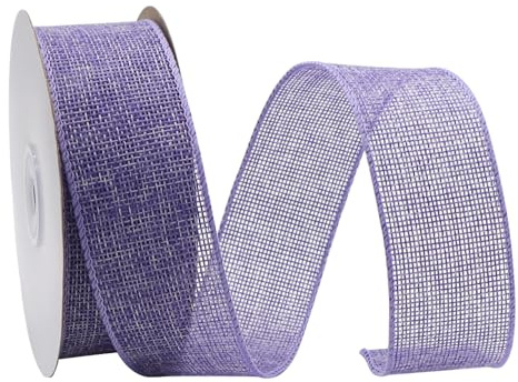 GOIYZTTR 10M Lila Sackleinen Band Rolle 4 cm Breit Juteband Jahrgang Verdrahtet Sackleinen Decoband Geeignet für DIY-Bastelverpackungen Geschenke und Blumenstraußdekoration