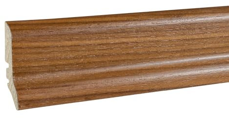 PROVISTON - Rodapié de madera auténtica, 20 x 60 x 2500 mm, chapa de madera de nogal para pegar, sujetar, atornillar y clavar, zócalo chapado de 2,5 metros, 1 unidad