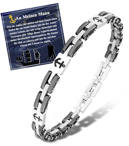 FANCIBAND Ich Liebe Dich Geschenke für Männer, 316L Edelstahl Armband Herren, Weihnachten Geburtstag Liebes Valentinstag Jahrestag Geschenk für Ihn Freund Ehemann Sohn Bruder