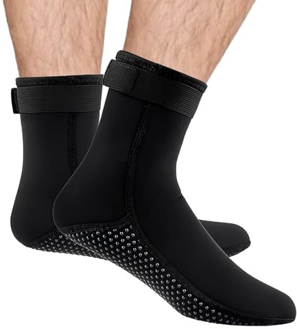 NHTJTHE Calzini da beach volley, in neoprene, per adulti, con spessore elastico per proteggere i piedi, per sport acquatici, per snorkeling, XXXL (46-47), Nero, L