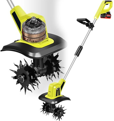 Motocoltivatore Rotavator Portatile Per Terreno, Per Batteria Da 20 V Max, Potente Coltivatore Elettrico Per Prato, Larghezza Di Lavoro 25 Cm, Profondità Di Lavorazione