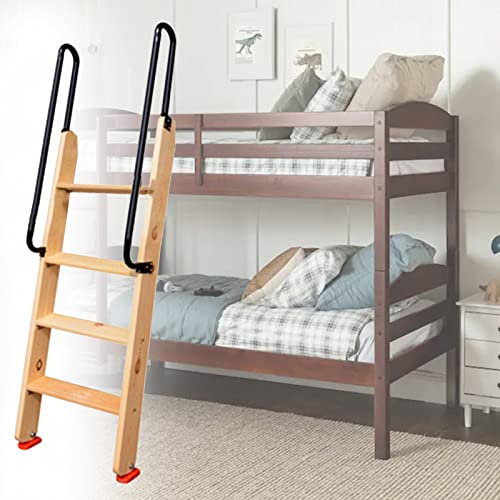 Hochbett Leiter Leiter aus Holz für Wohnheim-Lofts mit Gummifüßen und Griff, Dicke, schräge Ersatzleiter, universelle Kletterleiter für Wohnheim-Lofts und Wohnmobile