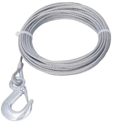 DGHBNP Eslinga Emergencia Cuerda de Alambre para cabrestante, Cable de 4mm x 12m, Resistencia de 2000LBS, Cuerda galvanizada de Repuesto para cabrestante de Acero Inoxidable Grillete Proa