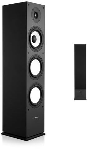 VEVOR Enceinte Colonne, 2 Voies, Tour de Son avec Tweeter 25,4 mm, Woofer 165 mm, Puissance de Crête 200 W, Réponse en Fréquence 70 Hz à 20 kHz, Boîtier en MDF Robuste, pour Système Audio Domestique