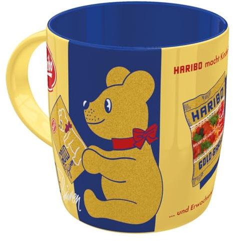 Nostalgic-Art Retro Kaffeebecher, 330 ml, HARIBO – Goldbären Vintage Gold – Geschenk-Idee für Naschkatzen, Original Lizenzprodukt (OLP), Keramik-Tasse für Kaffee, Vintage Design