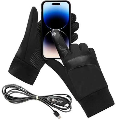 Hogvinnatil Gants chauffants pour femme | Gants thermiques rechargeables imperméables avec chauffage, rembourrés, réglables pour conduite, cyclisme, travail, sport, jardinage