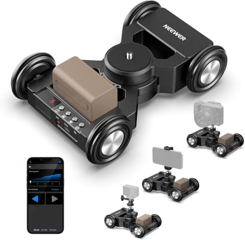NEEWER DL400 Carrello Slider Motorizzato per Fotocamera Aggiornato con Controllo App, Doppio Motore e Ruote Antiscivolo, Autonomia 5h, Compatibile con GoPro iPhone Samsung Smartphone DSLR Videocamera