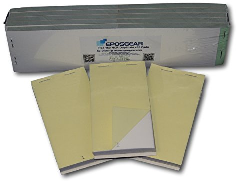EPOSGEAR Duplicate NCR No Carbon Required Copy Restaurant Cafe Takeaway Pub Food Waiter Waitress Numbered Order Pads - 76mm x 140mm (10)