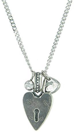 Fossil Damen-Collier Herz-Schloss Zirkonia 38+5 cm JF86597040