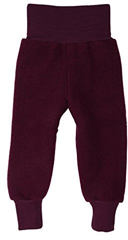 Baby Hose Fleece, 100% Schurwolle, Engel Natur mit Nabelbund, 50/56, Beere melange