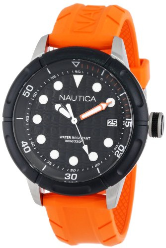 Nautica Orologio analogico classico unisex N16598G NMX 601 con lunetta smaltata, Nero, Nmx 600