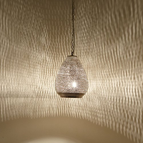 Casa Moro Marockansk lampa maskat D18 silver | äkta silverpläterad mässing (utan glödlampor) orientalisk pendellampa som från 1001 natt | EL2210