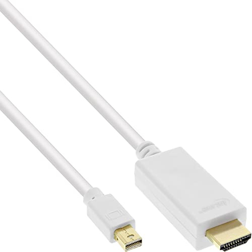 InLine 17176K adaptador de cable de vídeo 1,5 m Mini DisplayPort HDMI tipo A (Estándar) Blanco - Adaptadores de cable de vídeo (1,5 m, Mini DisplayPort, HDMI tipo A (Estándar), Macho, Macho, Oro)