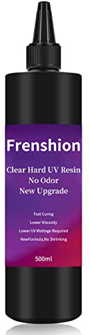 500ML Upgrade Klares hartes UV-Harz Kein Geruch, kein Schrumpfen, schnelles Aushärten für Heimwerker Professionelles Gießen und Beschichten Handwerker Schmuck Ohrringe Halskette Armband Zubehör