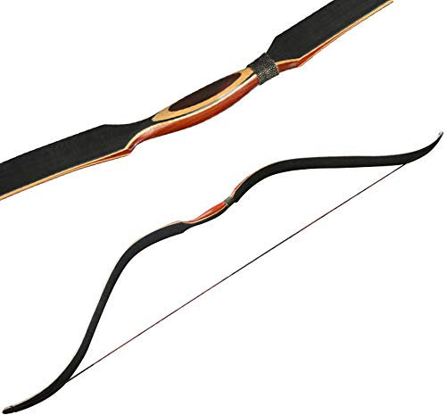 ZSHJGJR Traditioneller Langbogen Handgefertigt Recurvebogen Jagd Bogen 6-35lbs Bogenschießen Reiterbogen Sportbogen Kind Erwachsene Holzbogen zum Jagen und Schießen (Kind, 6lbs)