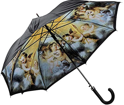 LUCKYWEATHER Regenschirm Stockschirm Damen Motiv Engel in den Wolken Auf-Automatik Double Layer I Stockregenschirm groß und stabil sowie hochwertig verarbeitet I Regenschirme mit UV-Schutz