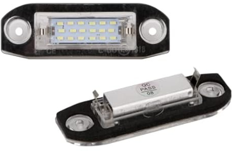 car passion LED Kennzeichenbeleuchtung | Nummernschildbeleuchtung LED Kompatibel mit Volvo XC60 XC70 XC90 V50 V60 | Eingebauter CANBus-Widerstand Kein Fehler 6000K Eisweißes Licht Ersatzlampenplatte