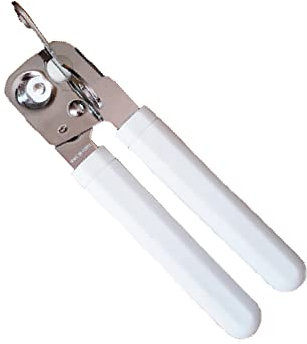 Apriscatole manuale, apriscatole in acciaio inox con manopola a farfalla e manico antiscivolo, apriscatole di sicurezza e bordo liscio per anziani con artrite
