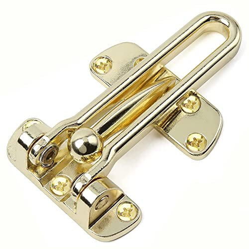 Litensh Door Chain Lock for Front Door, Swing Bar Door Guard Lock, Security Door Chain Latch for Home Apartment Hotel Dormitory (Gold)