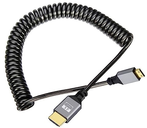 chenyang Cable Mini HDMI Espiral Extensible HDMI 2.0 a Mini HDMI 4K 60 Hz Cable de Extensión