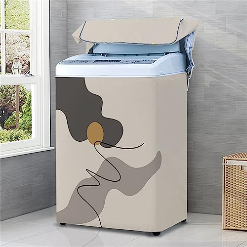 Odot Washing Machine Cover Top Load Waterproof Dustproof Washer Machine Dryer Protector Sunscreen Washer Dryer Cover for Most Top Load Washer Dryer (L Capacity 6.8-8kg,Art)
