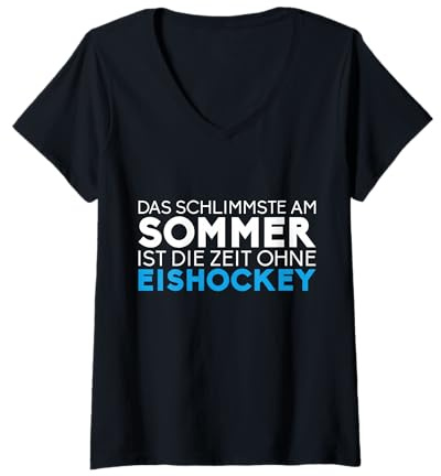 Eishockey Spieler - Zeit ohne Eishockey lustiger Spruch T-Shirt mit V-Ausschnitt