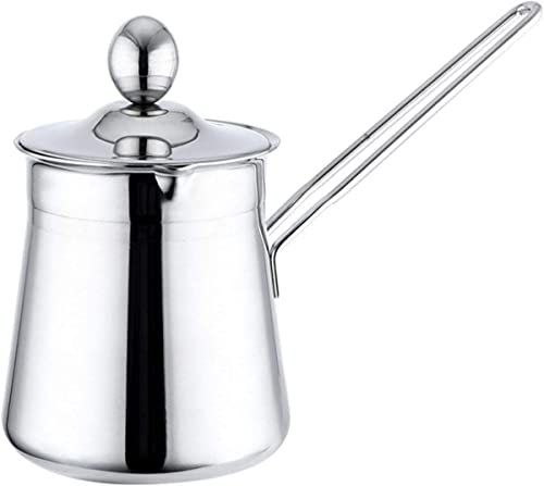Pot À Lait À Café, Cafetière Turque, Cafetière En Acier Inoxydable À Long Manche Anti-brûlure Avec Couvercle, Pot À Moka À Induction, Convient Pour Faire Du Café Turc-750ml